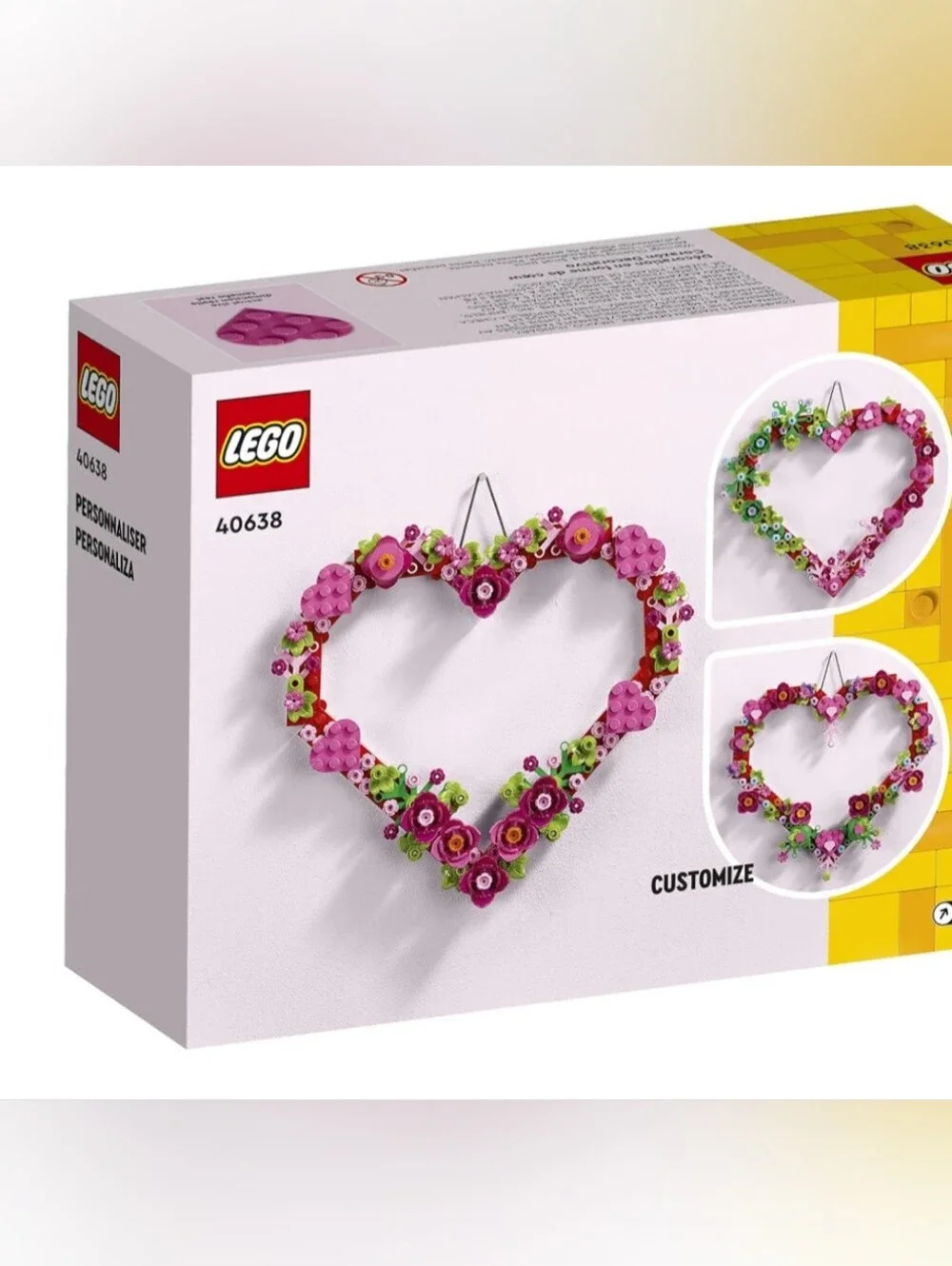 Lego Pink and Green Heart Ornament Floral Wreath. NWT Ages 9+ 254 PCS